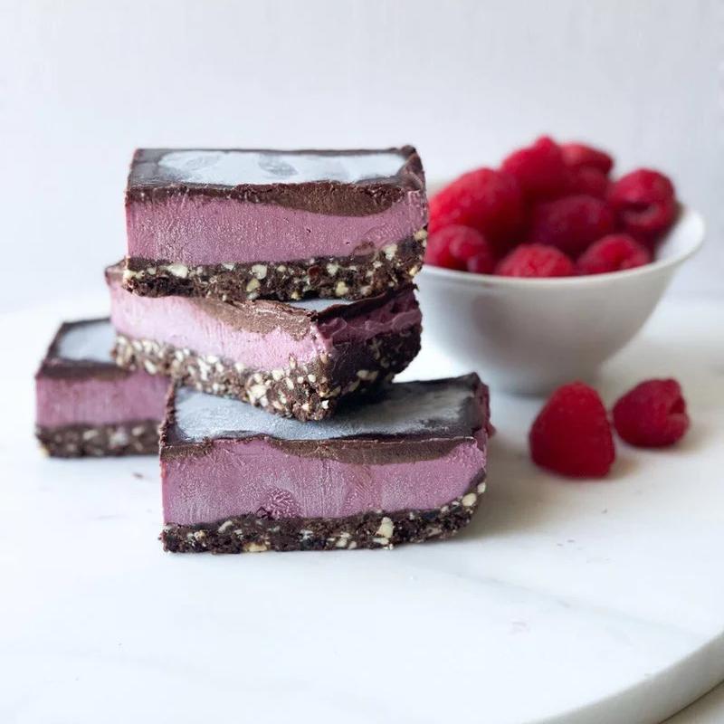 Chocolate Raspberry Raw Slice