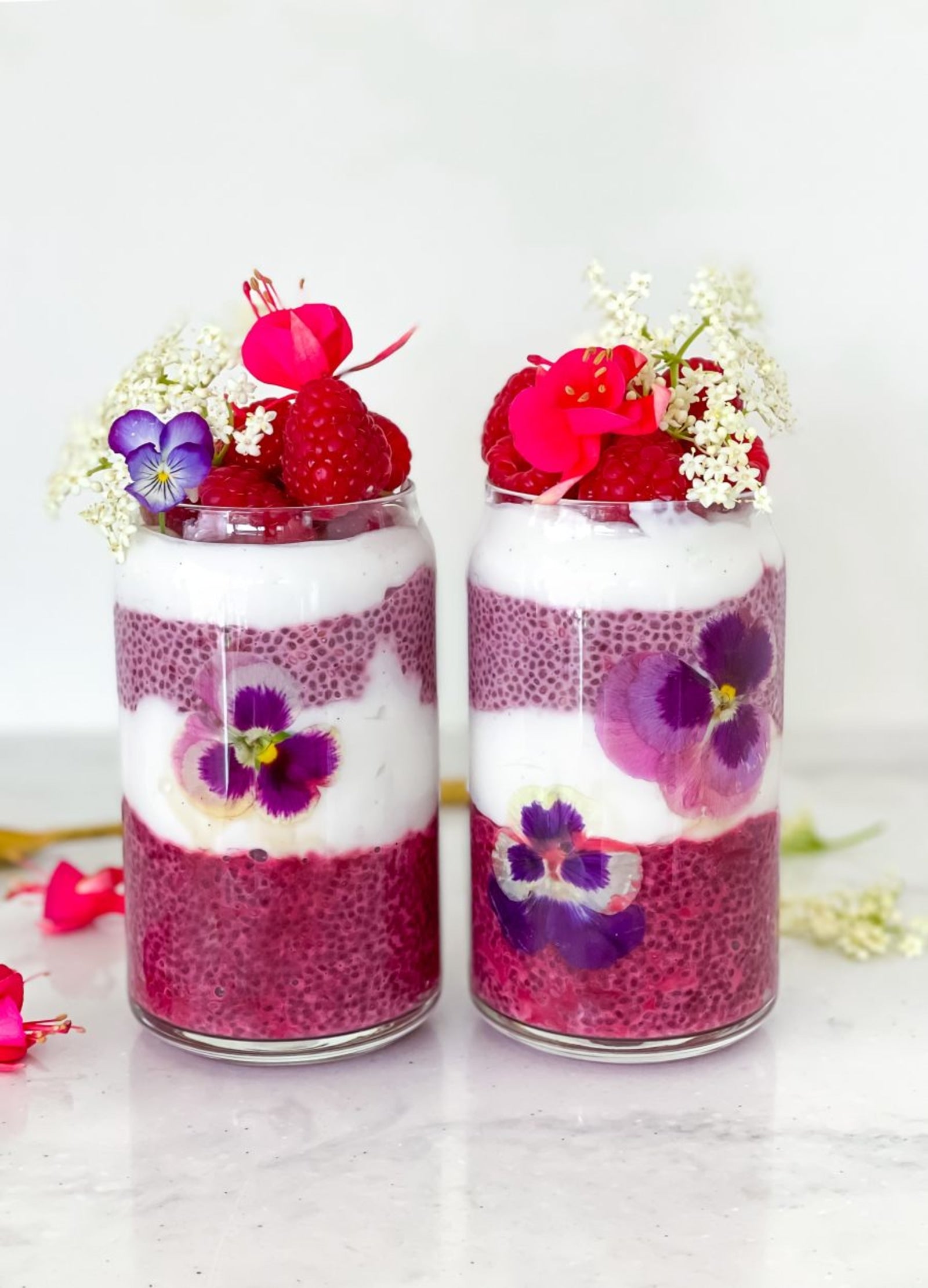 Beetroot Strawberry Chia Pudding