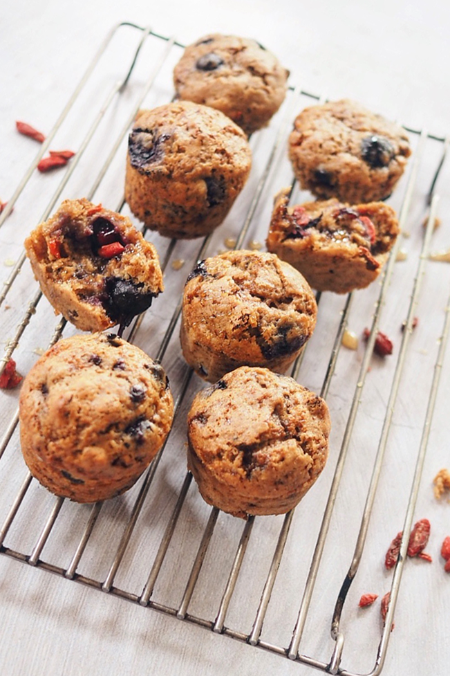 Goji Blueberry Muffins