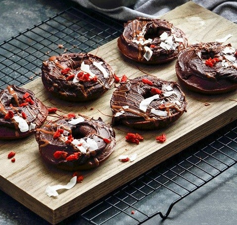 Baked Dark Chocolate Doughnuts