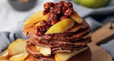 Maca and Cacao pancake stack