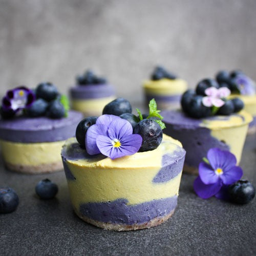 Maqui mango vegan cheesecakes